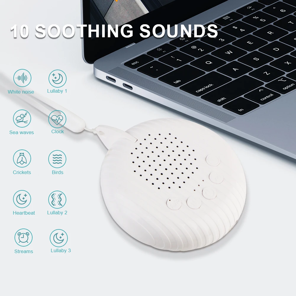 For Baby Sleeping & Relaxation White Noise Machine Music Light Sleep Machine 10 sounds Timed Shutdown Sleep Sound Machine