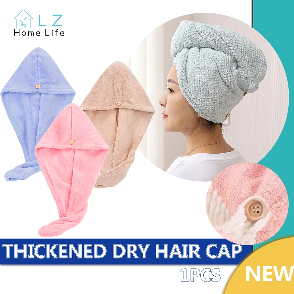 Women Long Hair Super Absorbent Quick-drying Hair Towel Soft Microfiber Towels Shower Cap Towel Bath Hats for Lady Dry Hair Cap