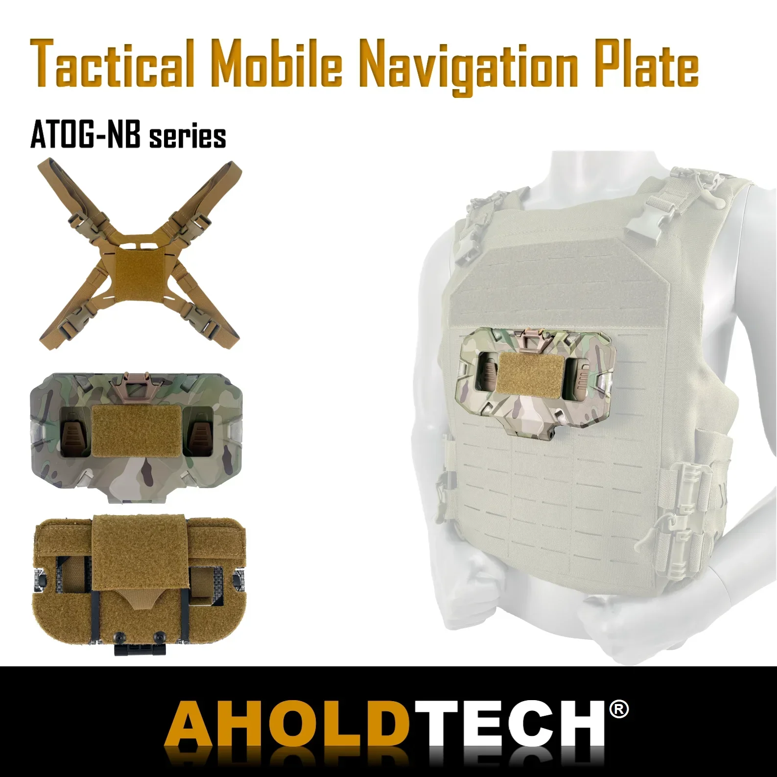 

Aholdtech Tactical Lightweight Universal Molle Mobile Navigation Plate Chest Hanging Mobile Holder Folding Phone Bag