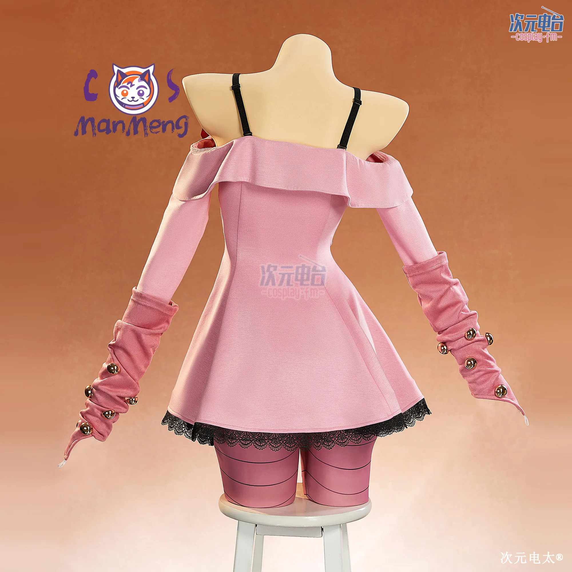 

Lucy Steel Cosplay Costume Wig Pink Dress Anime JoJo's Bizarre Adventure Steel Ball Run Lucy Pendleton Outfit Halloween Women
