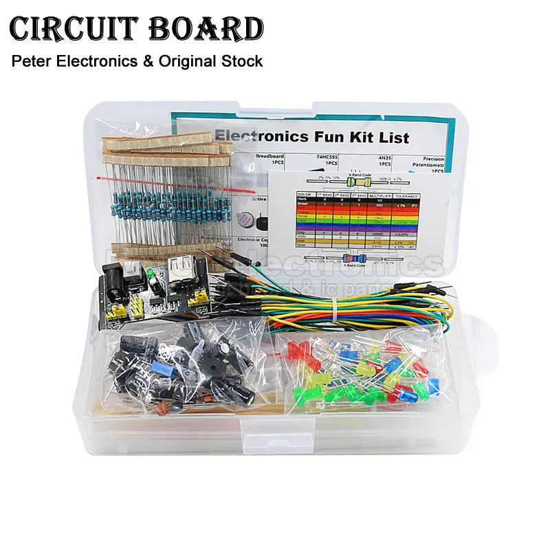 Imagem -02 - Diy Electronic Project Starter Kit com Caixa Arduino Uno r3 Conjunto de Componentes Eletrônicos Breadboard 830 Tie Points