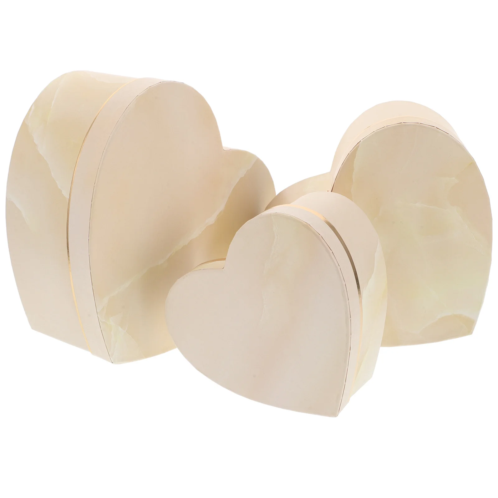 

3Pcs Heart Shaped Marble Pattern Gift Box Luxury Romantic Packaging for Valentines Day Flower Present Candy Chocolate Storage