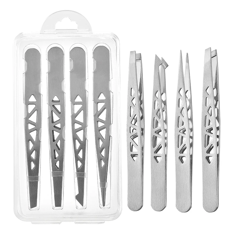 แหนบต่อขนตาสแตนเลสอย่างดี 1/4 ชิ้น สำหรับช่างต่อขนตา ความแม่นยำสูง แข็งแรง ทนทาน ป้องกันไฟฟ้าสถิตย์