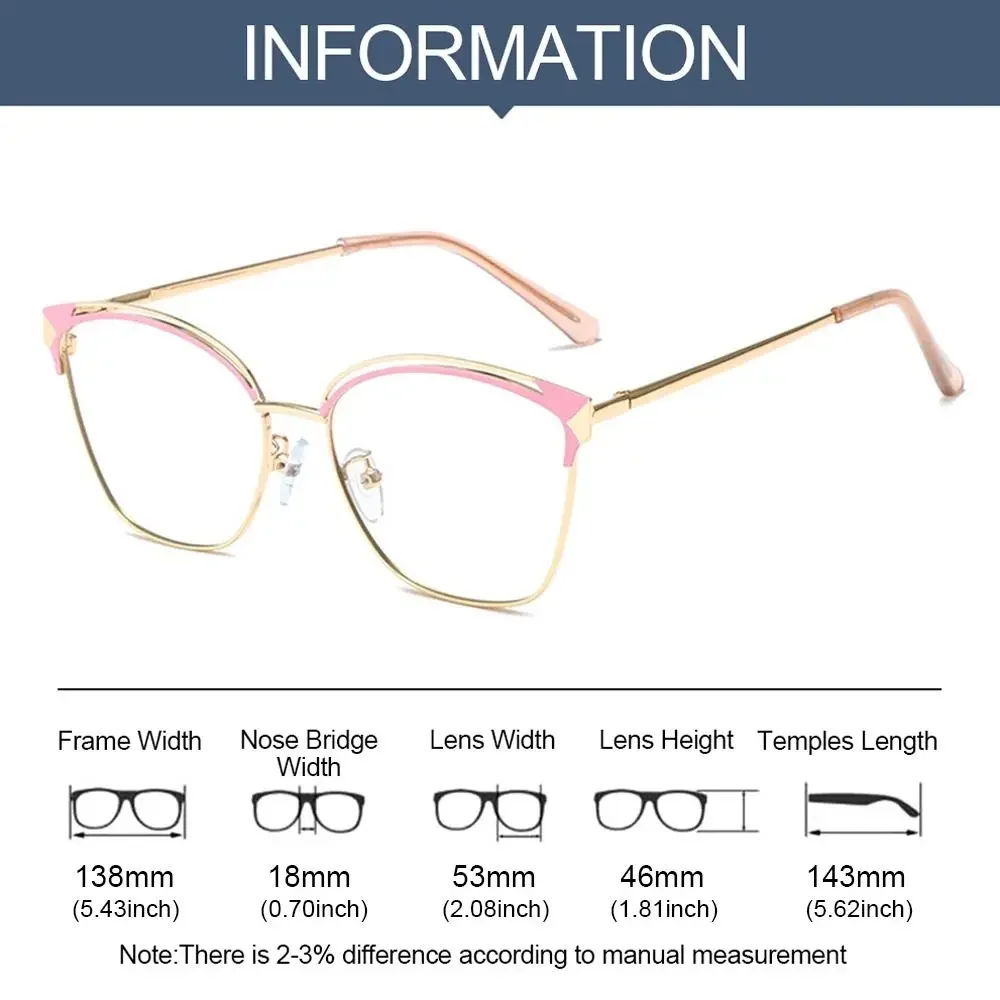 Fashion Cat Eye Anti-Blue Light Glasses Oversized Optical Eyewear Women Men Half Square Hollow Frame Computer Reading Eyeglasses image 6
