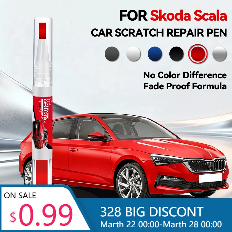 

Горячая новинка: Ручка-корректор для ремонта лакокрасочного покрытия автомобиля, специально для Skoda Scala 2018-2025, аксессуары для устранения царапин, цвета: серебристый 8E, белый 9P, синий 6D