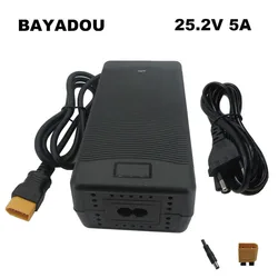 25.2V 5A Lithium Charger DC XT60 Connector For 22.2V 21.6V 6S Li-ion Battery Charger with Fan US EU UK AU Plug