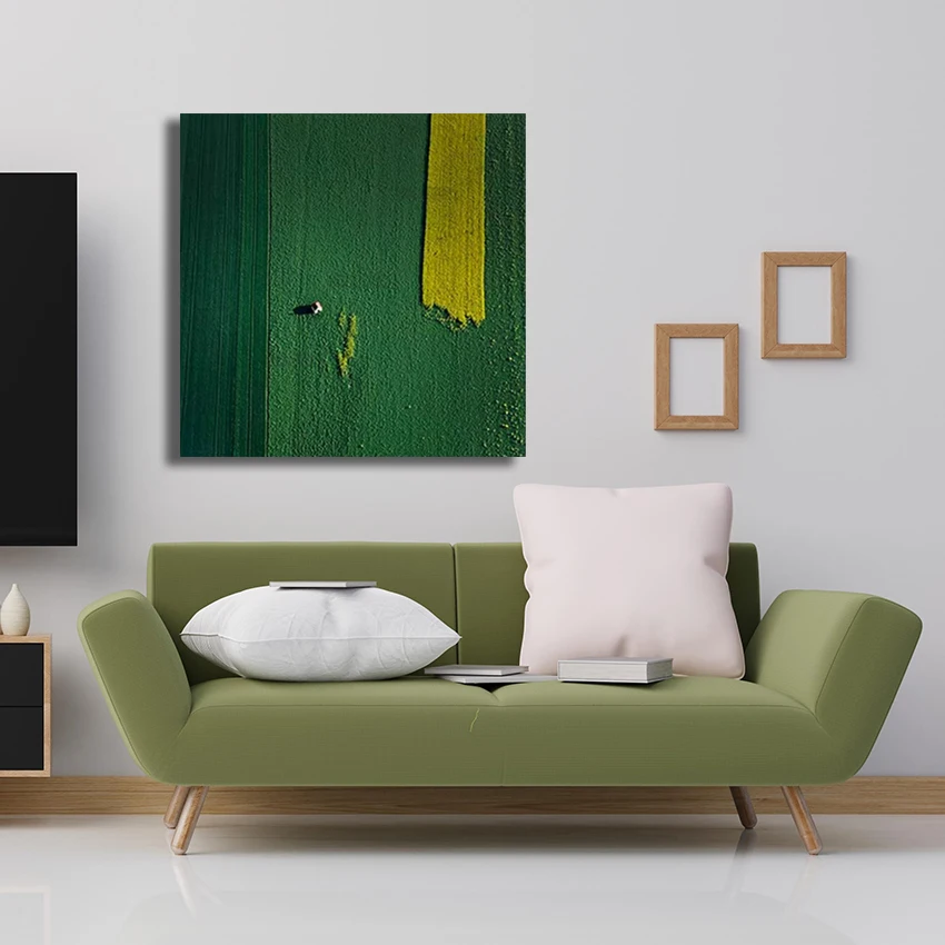 

Толщина акрилового зеленого искусства, ручная роспись текстурированная настенная картина маслом без рамы, панель офисного декора большого размера, современный набор фресок