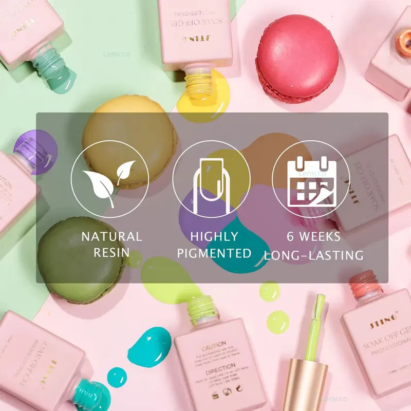 JTING New Arrival Popular Summer Collection Pastel 48 Color Nail Gel Polish Set With Free Display Book Soak Off UV Led Gel 15ml