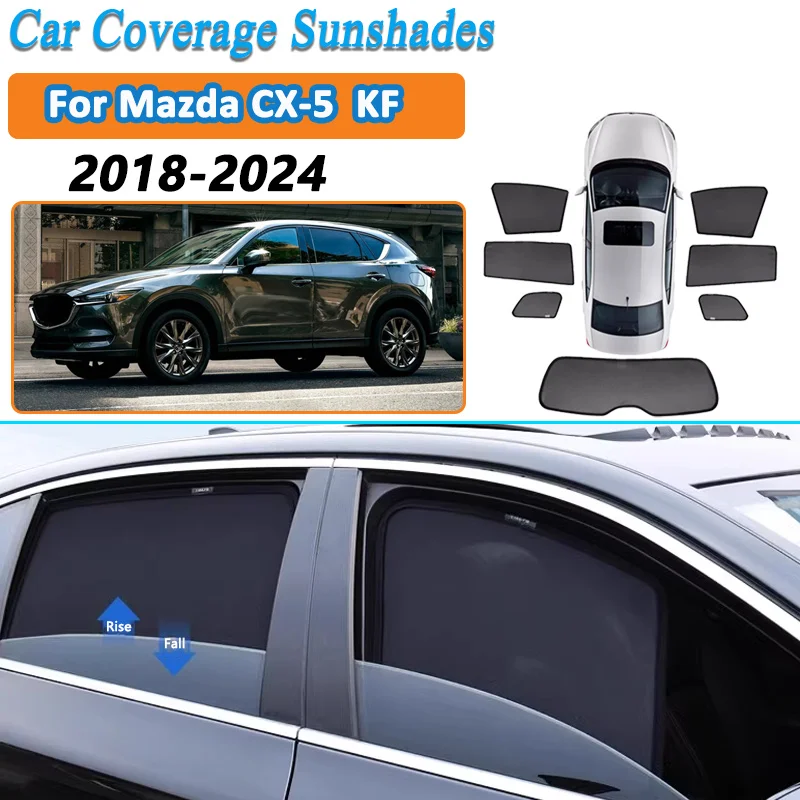 For Mazda CX-5 KF Accessories 2018-2024 Mesh Car Windows Sunshade Anti-direct Sun Visor Windshield Frame Curtain Auto Accessorie