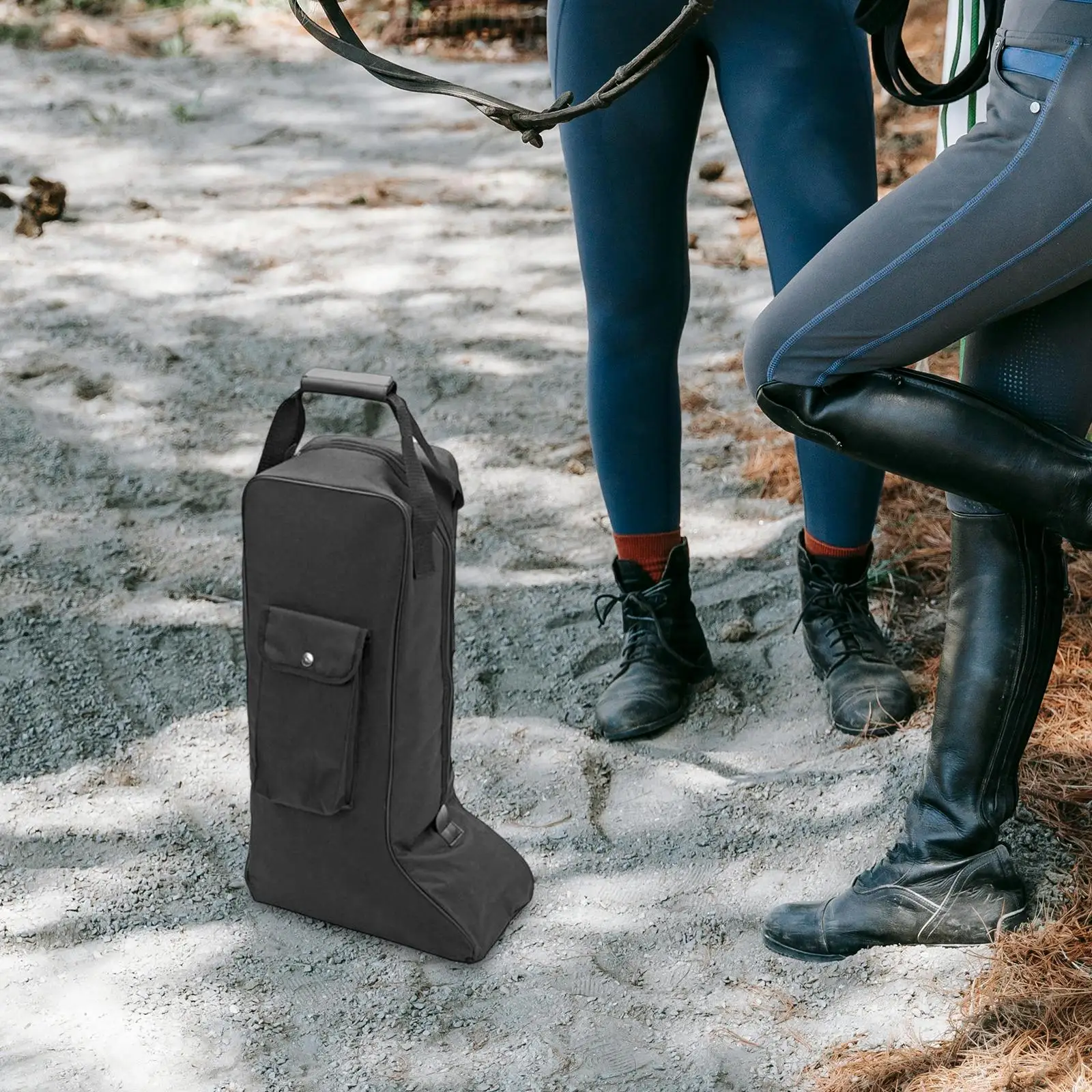 Horse Equipment Boots Bag Oxford Cloth Riding Boots Carrier Organizer with Pocket for Outdoor Equestrian Use