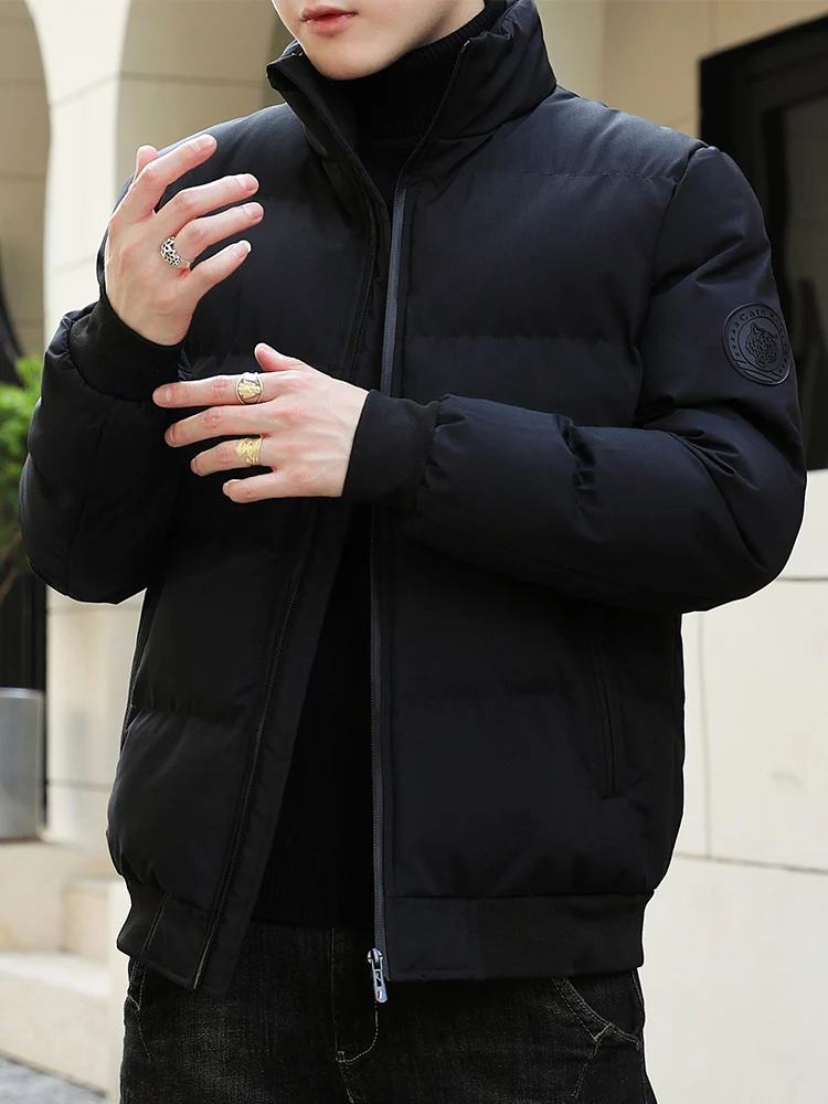 

Зимняя утепленная мужская куртка из хлопка с пуховым наполнителем, модная, в корейском стиле, универсальная, теплая, молодежная, повседневная, приталенного кроя, с множеством карманов