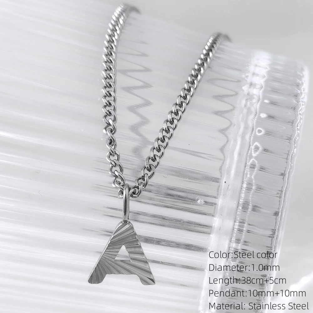 26PCS Minimalist Style Women's Stainless Steel Necklace A-Z Initial Pendant Accessories Small and Versatile Jewelry Wholesale