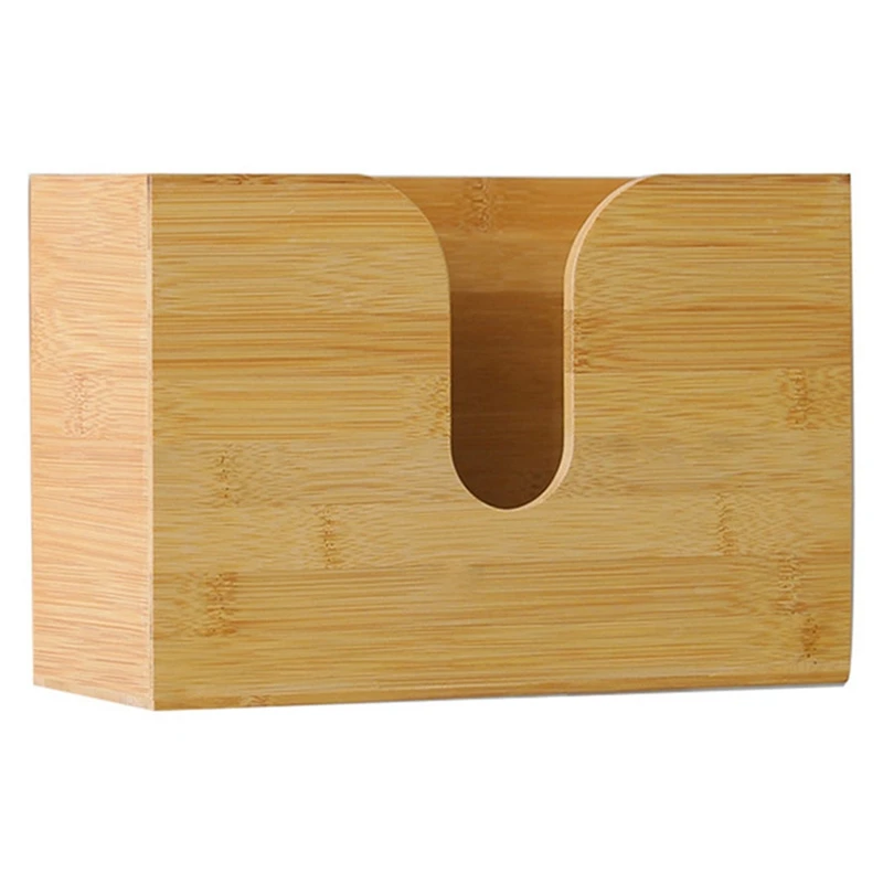 Bamboo Hanging Tissue Box Household Living Room Bathroom Wall Hanging Large Capacity Tissue Storage Box