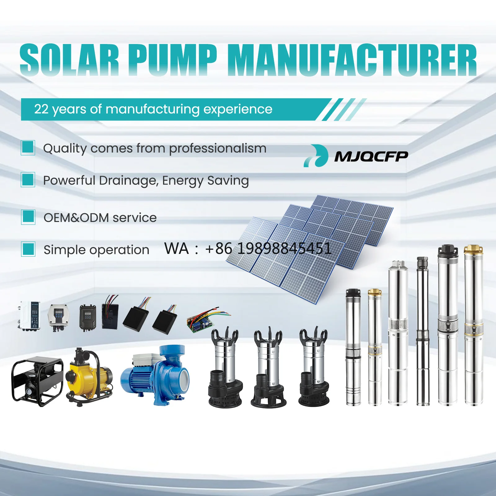 Self-Prim Water Pump Solar Pumps 2 Inch Solar Water Pump MPPT Control Panel Centrifuge Pump Water for Agricultural Irrigation