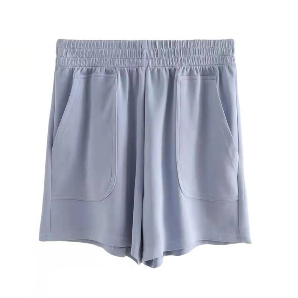 For Club Wear XL Yellow High Waist Shorts Elastic Waistband Shorts Female Casual Clothing Perfect For Vacation