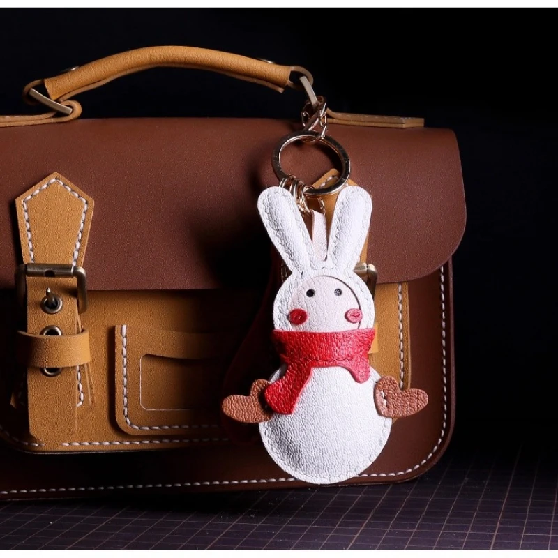 

Rabbit Pendant, French Sheepskin Bag Pendant Phone Pendant Bag, Pure Handmade Genuine Leather Keychain.