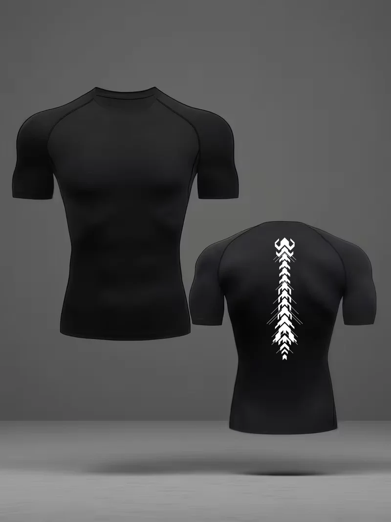 New Men's Fitted Gym T-Shirt, Breathable, Sweat-Wicking, and Quick-Drying, Suitable for Gyms, Basketball, Running, and Cycling