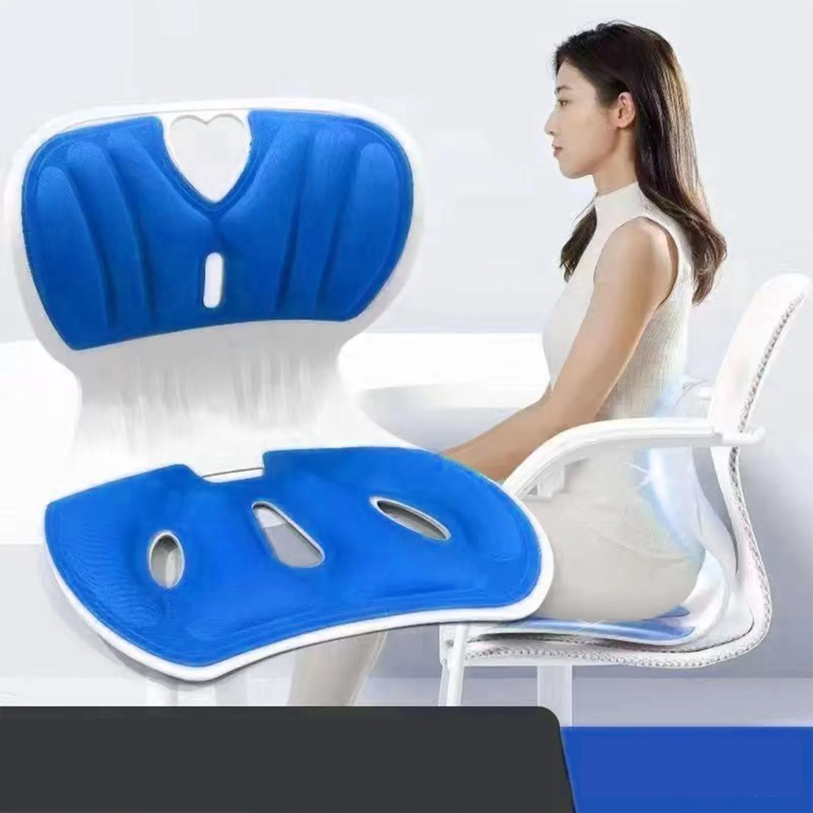 

Waist Back Support Pillow Correct Sitting Posture Lightweight Waist Back Support Chair Polyester Ergonomic for Office