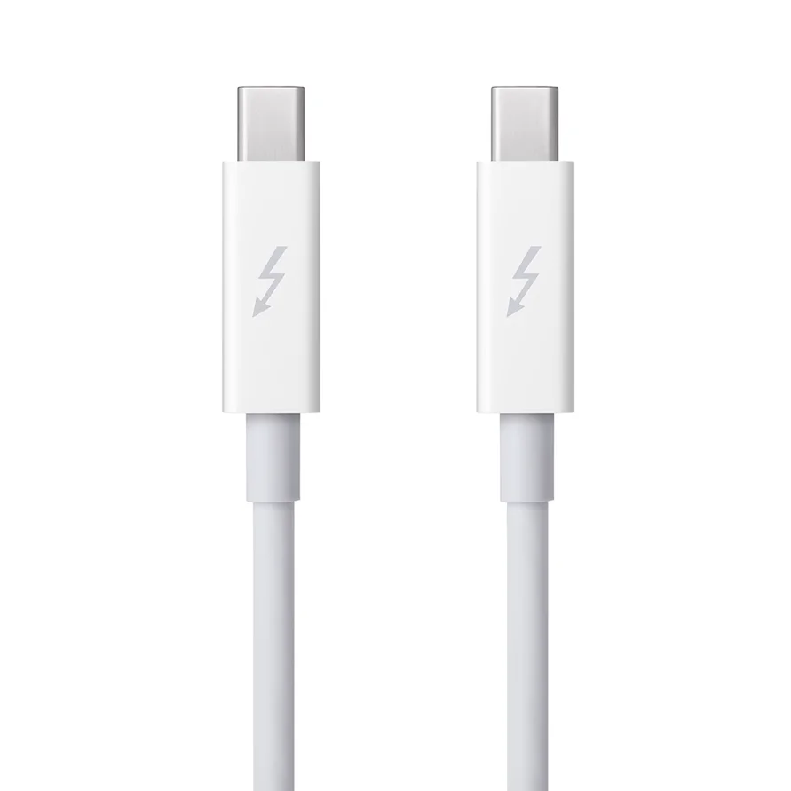 Original Thunderbolt 2 Custom Cable Adapter Cord White Male to Male Connector 2M for Multimedia Monitor Data Transfer Gift
