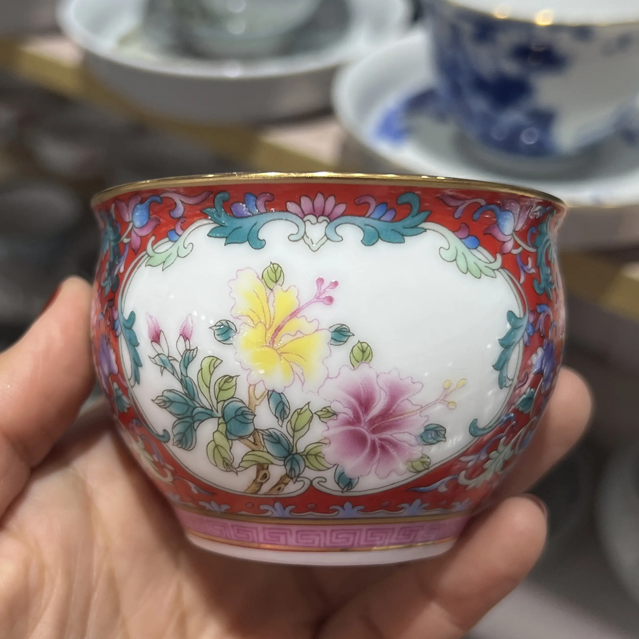 Enamel Bamboo Joint Single Cup Teaware Tea Bowl White Porcelain Tea Savoring Cup Tea Cup Tea Cup Chinese Style Kombucha Cup