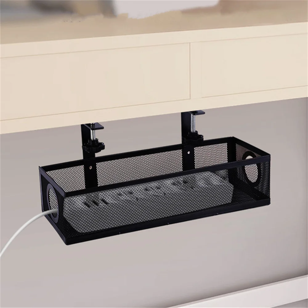 Under Desk Cable Management Box Tray Under Table Cord Management Organizer Cable Tray Home Office Wire Organizer Basket