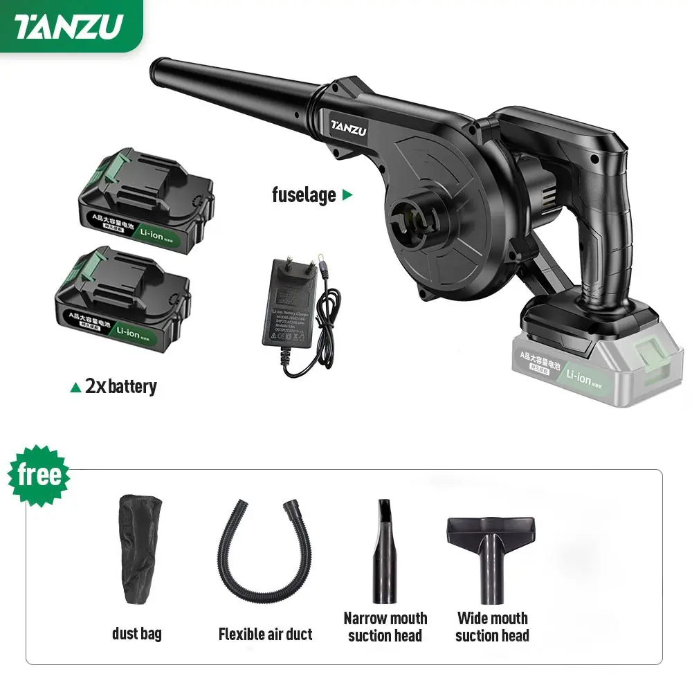 

21V Garden Cordless Blower Vacuum Clean Wireless Air Blower For Blowing Dust Computer Leaf Collector Power Tool With Battery