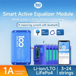 100Balance Smart active balancer Lifepo4 4S 16s Equalizer 1A Li-ion Lifepo4  Lto Battery balancer 3S 7S 8S 10S 12S 14S 20S 24S