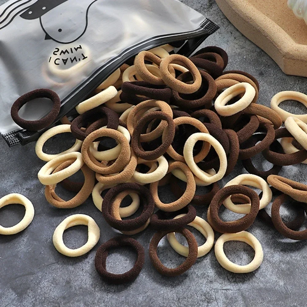 

50pcs Women s Seamless Thumb Ring Hair Ties Bagged Ponytail Holders With Small Elastic Bands For Diy Simple Fashion Hair Cord