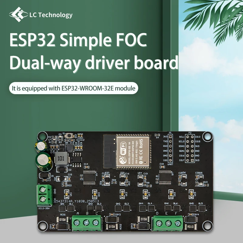 ESP32 Simple FOC Dual Brushless Motor Driver Board High Powe