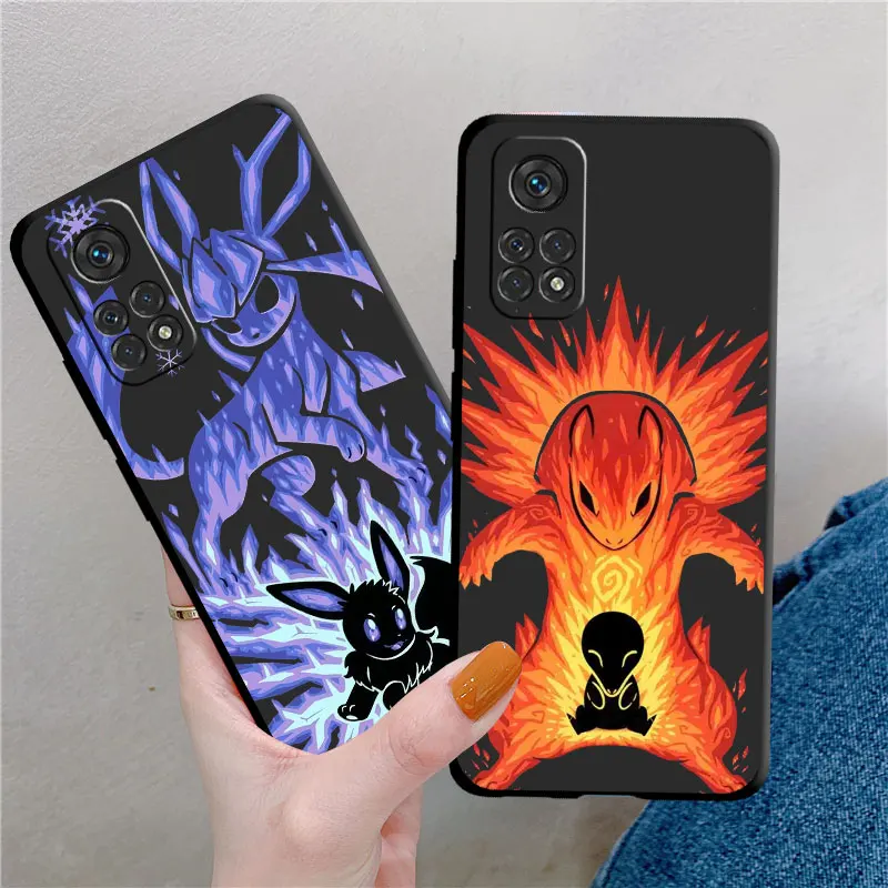 Case For Xiaomi Poco X3 NFC 11 Lite 11T F5 10T Pro 12 X4 f1 M5 13 C40 F3 C51 Shell Phone Cover Pokemon Evolution Pikachu Eevee