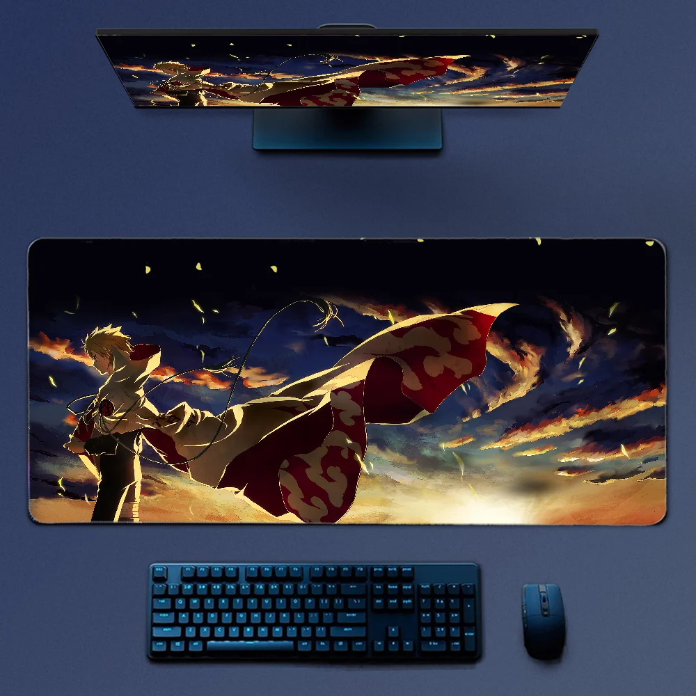 Anime Grande Mouse Pad Gaming, LockEdge Espessado Teclado de Computador Table Desk Mat, N-Naruto Shippuden