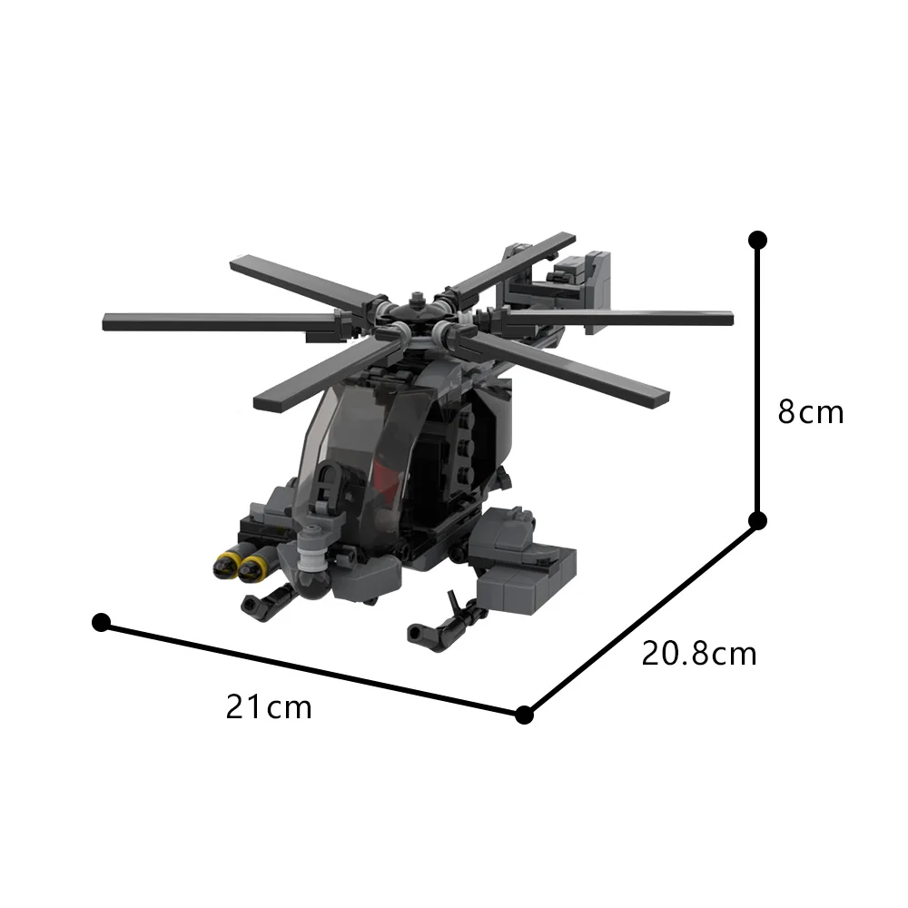 MOC AH-7 Notarเครื่องบินรุ่นBuilding Blocksทหารโจมตีเฮลิคอปเตอร์Rotorcraftประกอบอิฐของเล่นเด็กของขวัญ