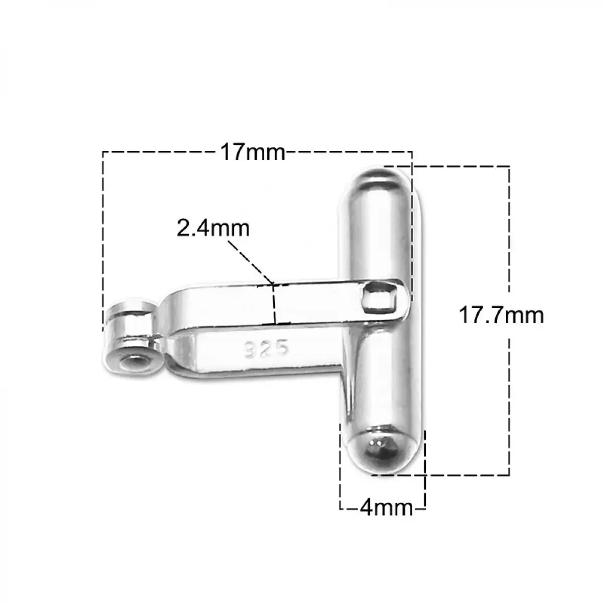 Beadsnice Sterling Silver Cufflinks Custom Luxury Cufflinks Backs for Men Men's DIY Jewelry Accessories 2pcs/lot ID27498