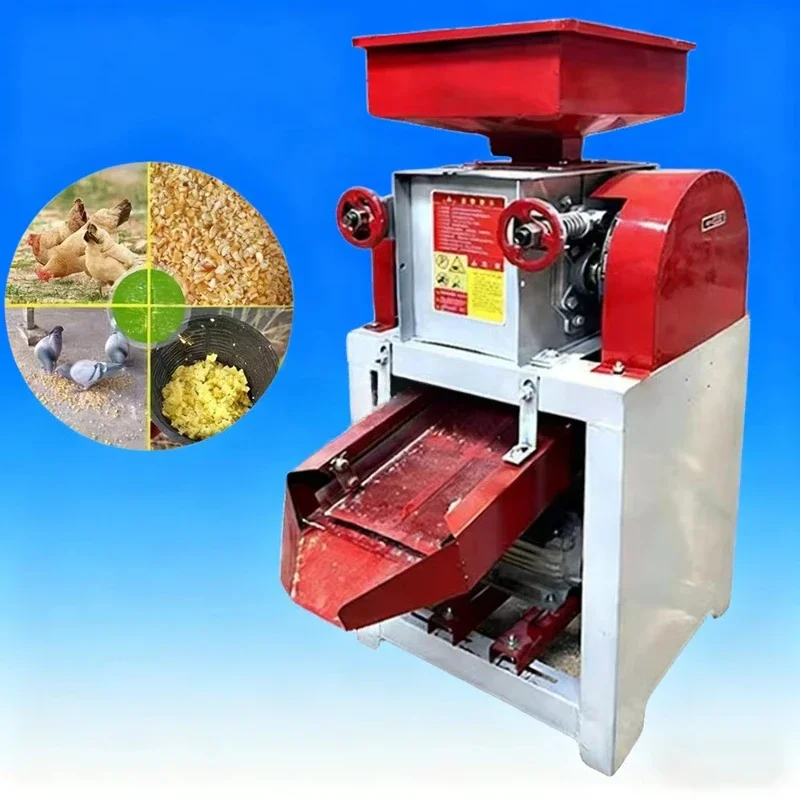Automatic and high-efficiency corn crusher for animal feed processing Stainless steel corn cracker for poultry and livestock