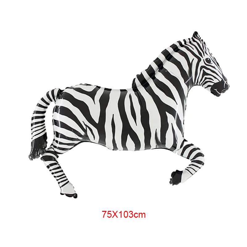 75x103cm Zebra Pferd Tiger Aluminiumfolienballon Cartoon Tier Geburtstagsparty Dekoration Personalisiertes Themen-Raumdekor Spielzeug – Detail 1