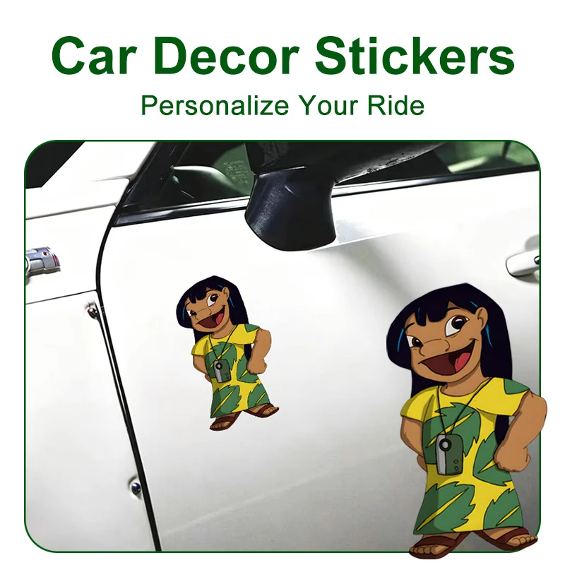 

Lilo & Stitch Car Stickers Anime Sunproof PVC Decals Waterproof for Electric Vehicle Car Door Laptop Daily Decor Stickers