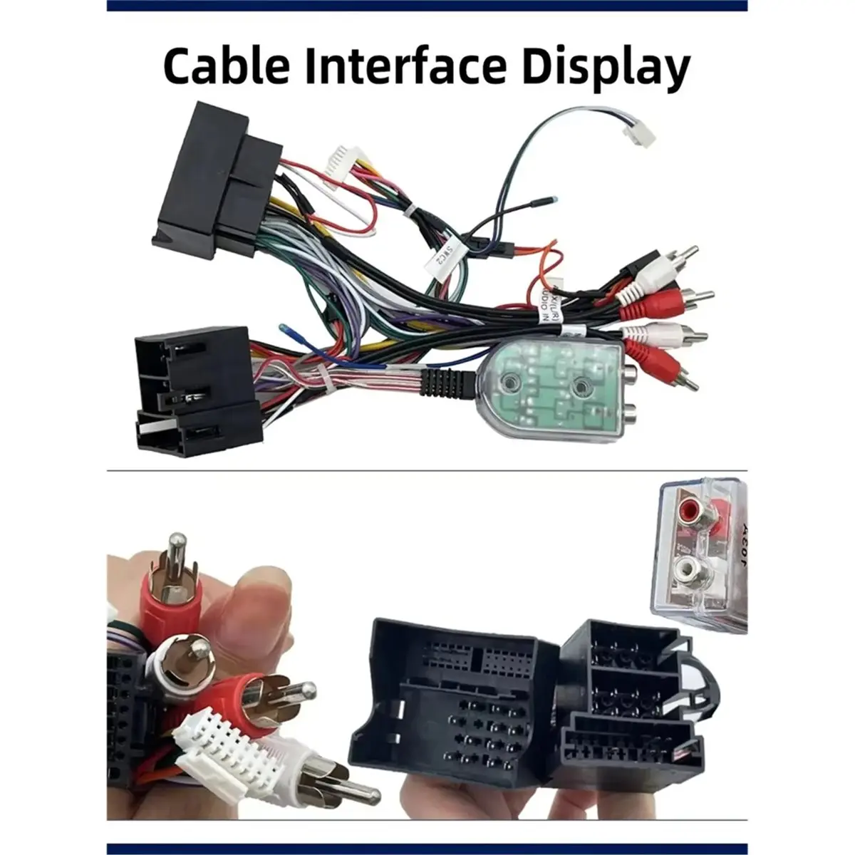 #85N Car Radio Power Cable Wiring Harness with Audio Converter for Audi,Autoradio Video Player Power Cable,(ABS)