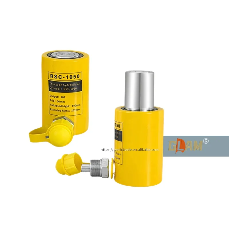 

Adjustable 10Ton Steel Hydraulic Cylinder Jacks RSC-1050 With 50mm Long Stroke Single Acting Hydraulic Lifting Jack Certified GS