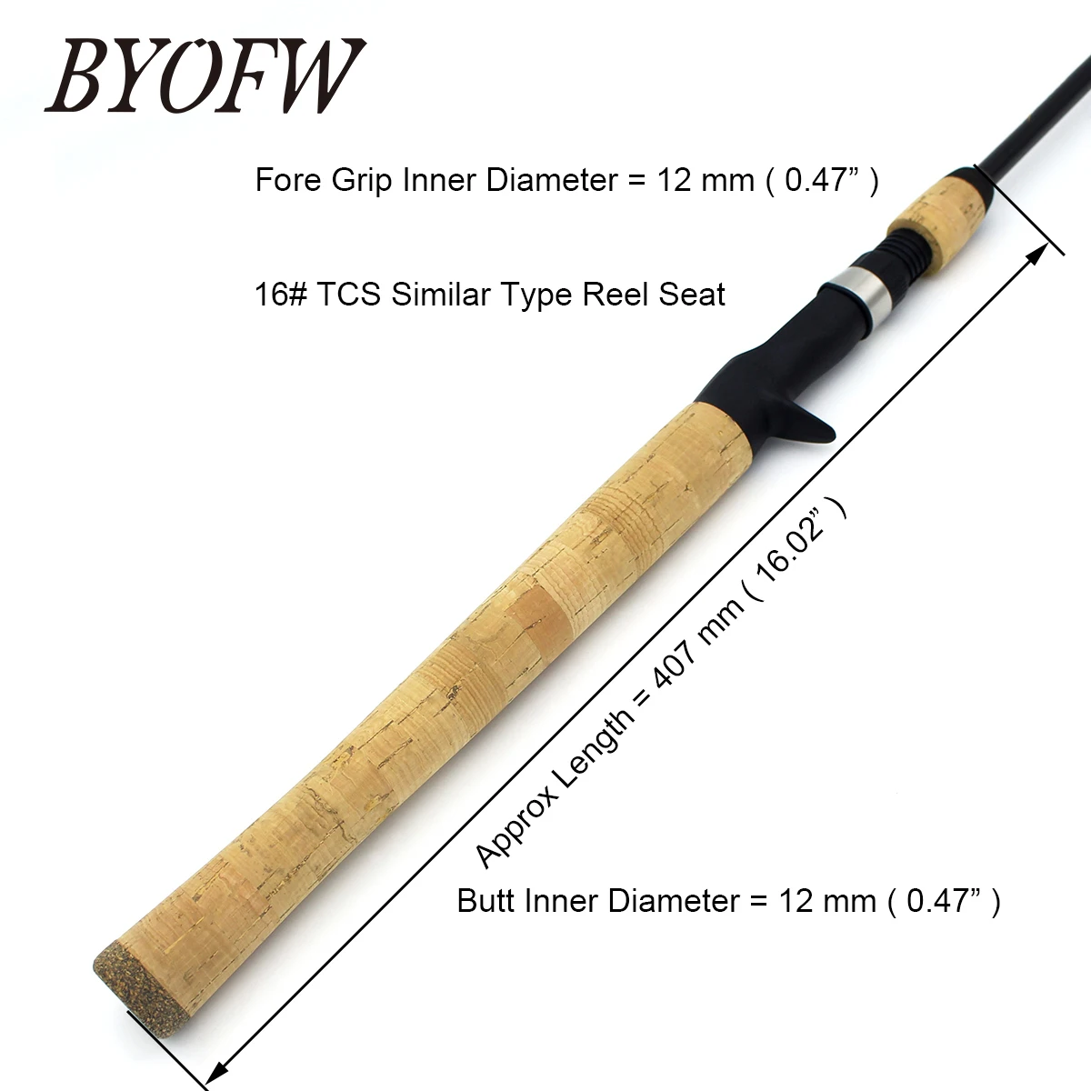 Imagem -02 - Byofw-outdoor Composite Cortiça Fundição Pesca Rod Handle 16 Tcs tipo Similar Reel Assento Faça Você Mesmo Reparação ou Substituição Fácil Instalar