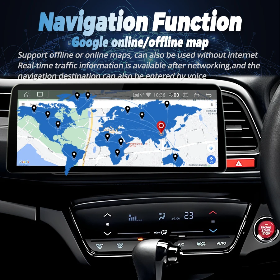 Lecteur vidéo de voiture Android 14, écran large de 12.3 pouces, radio stéréo pour Honda VEZEL HRV 2015 2018 RHD, limitation GPS, unité principale Carplay