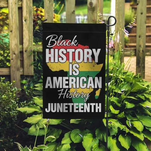 Africa Map Black History Is American History Juneteenth Since 1865 Flag XXQ