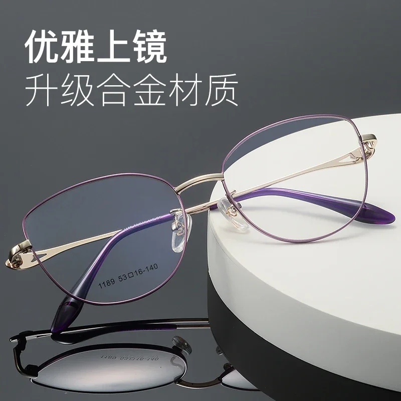 Alloy Women Glasses Frames Optical Prescription Glasses Frame Clear Lens Eyewear Gold Eyeglasses Frame 2025 New Brand Design