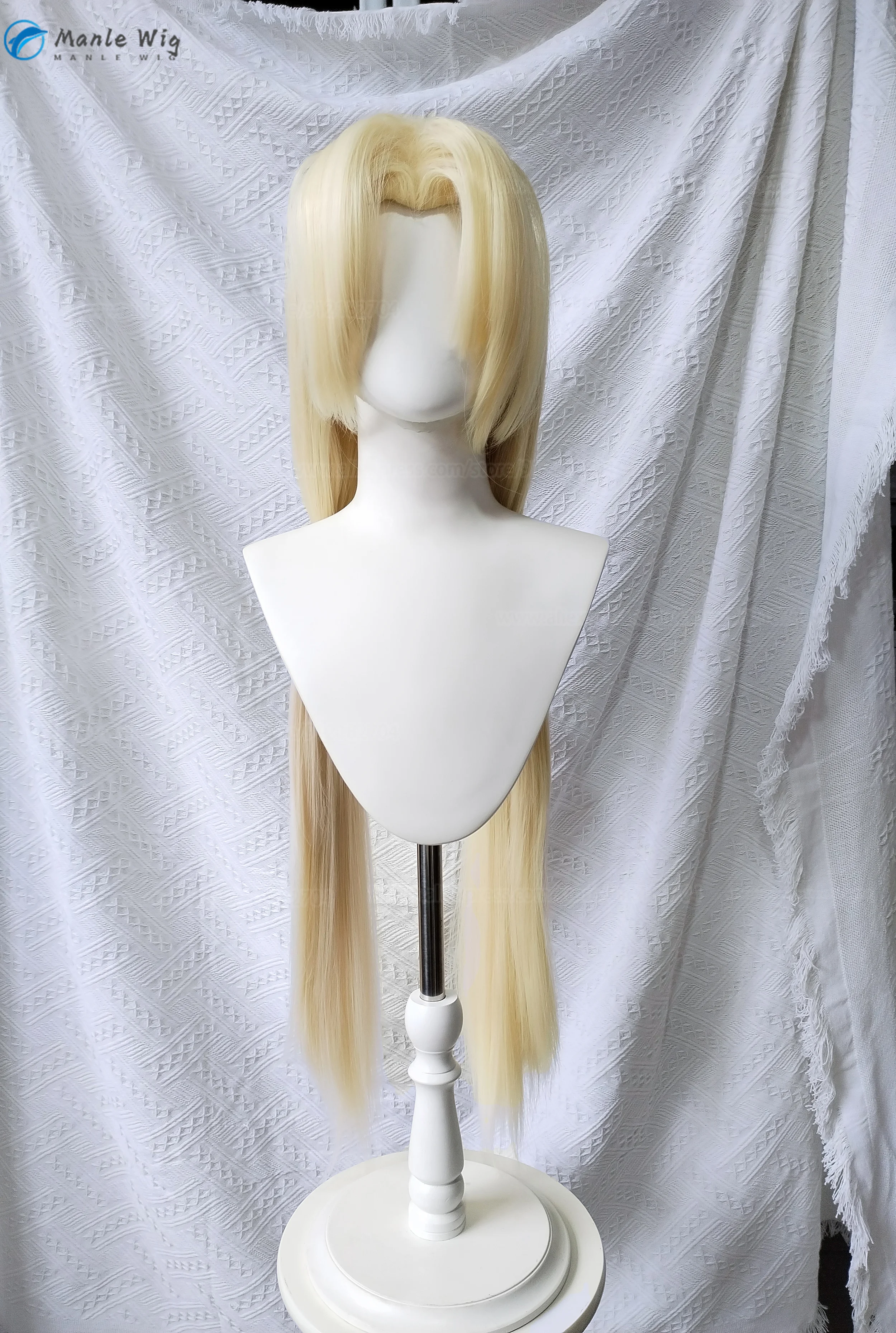 Peluca de Cosplay de Anime sunade de 100cm, pelo largo y liso de estilo Rubio, para disfraz de mujer, pelucas de fiesta resistentes al calor + gorro de peluca