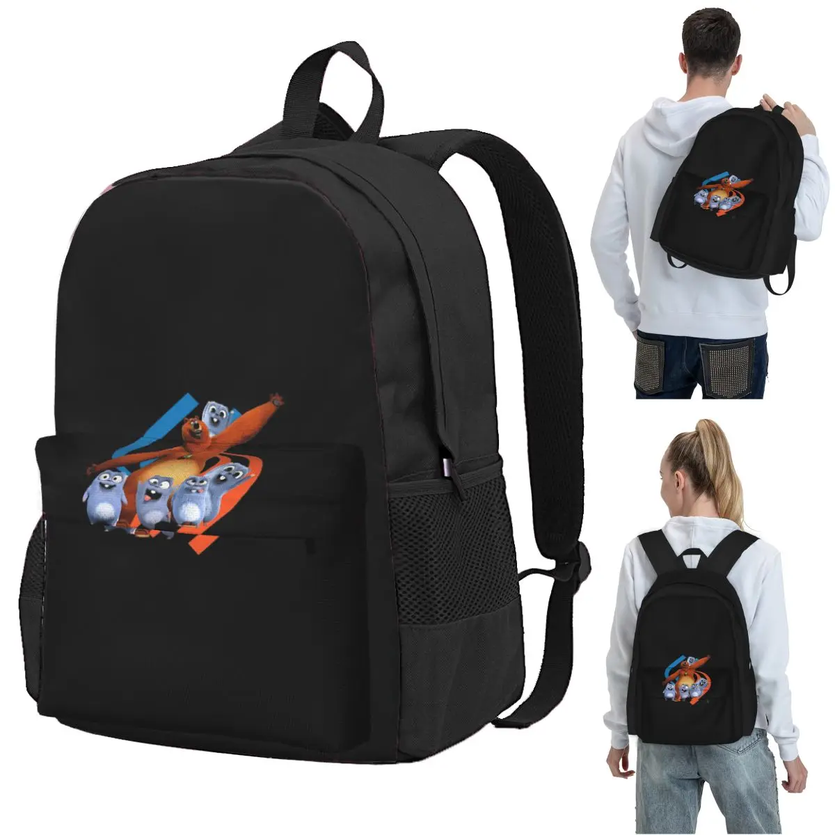 Bear And Lemmings, Toddler Crew Neck Backpack Student BookBag Children School Bag Laptop Shoulder Bags for Boys Girls