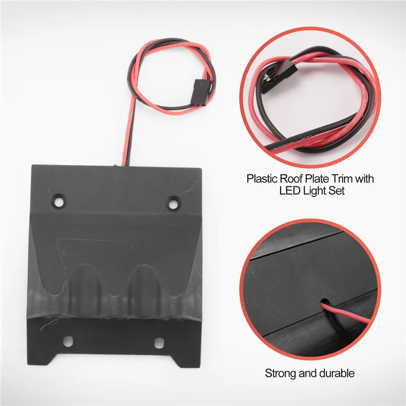 ABUM-Plastic Roof Plate Trim With LED Light Set Fit For 1/5 HPI ROFUN ROVAN KM BAJA 5B 5T 5SC RC CAR PARTS