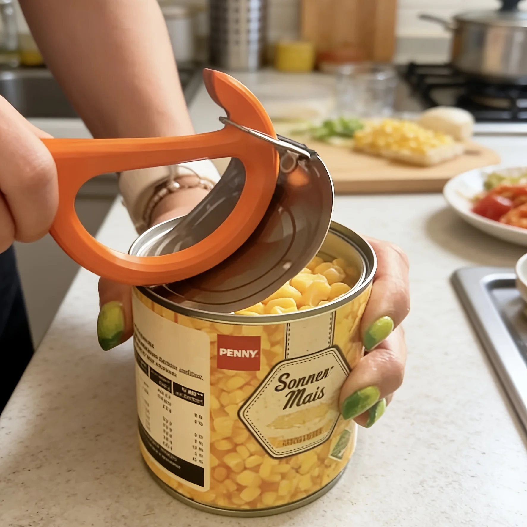 Can Opener, Non-slip Handle, Plastic Manual Can Opener, Safe and Easy to Grip, Durable Plastic Construction, Kitchen Can Opener