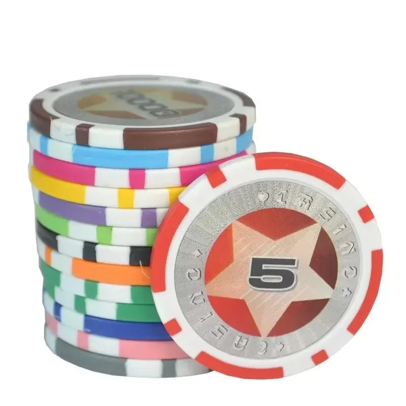 Texas Poker Chips Pentagonal Casino Coins High-end Poker Game Chips Set Profesjonalne żetony Baccarat Akcesoria rozrywkowe