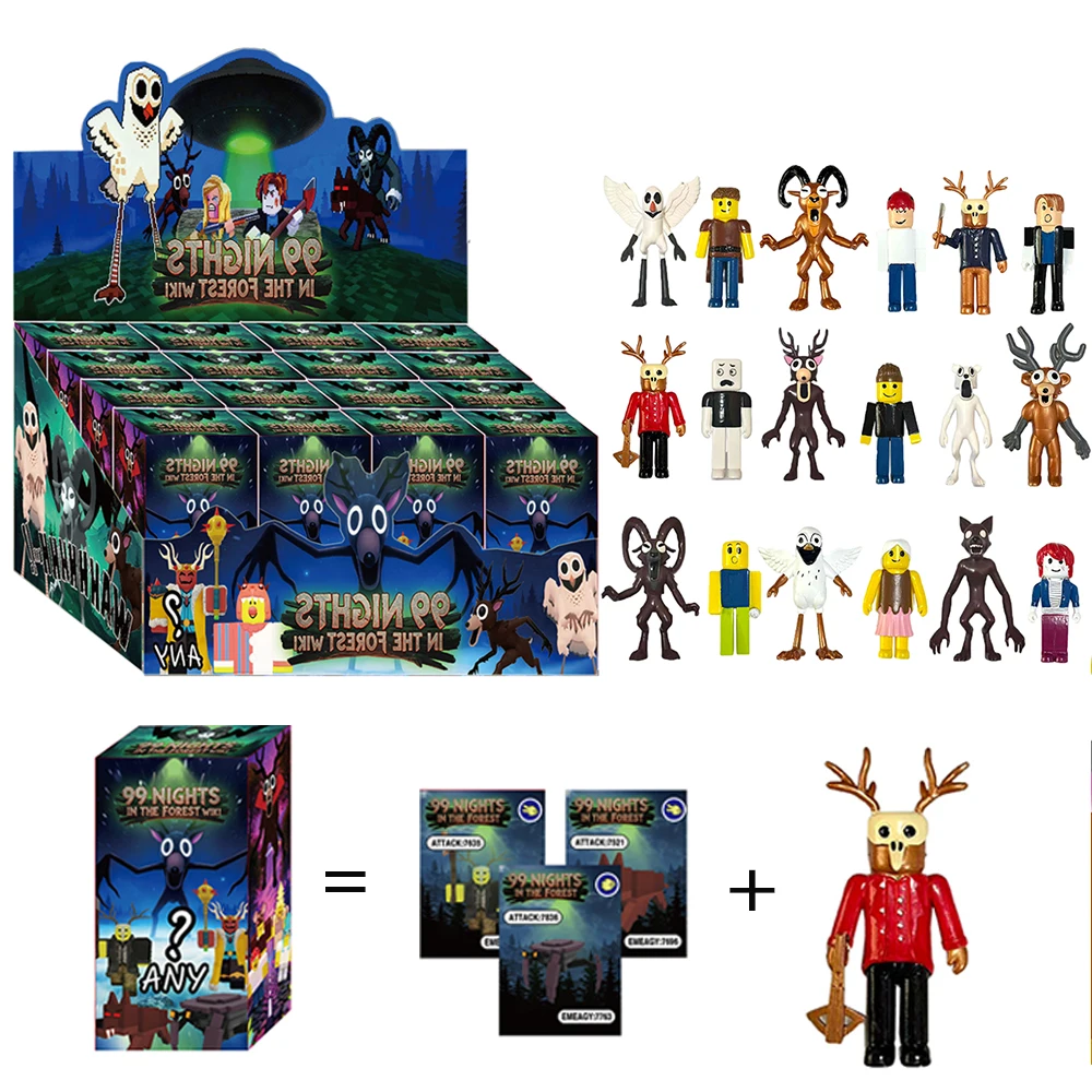 人気沸騰中！森のサバイバル99夜ホラーゲーム、エルク人形付き、16個入りブラインドボックストイ、クリスマスプレゼント ﻿ ﻿