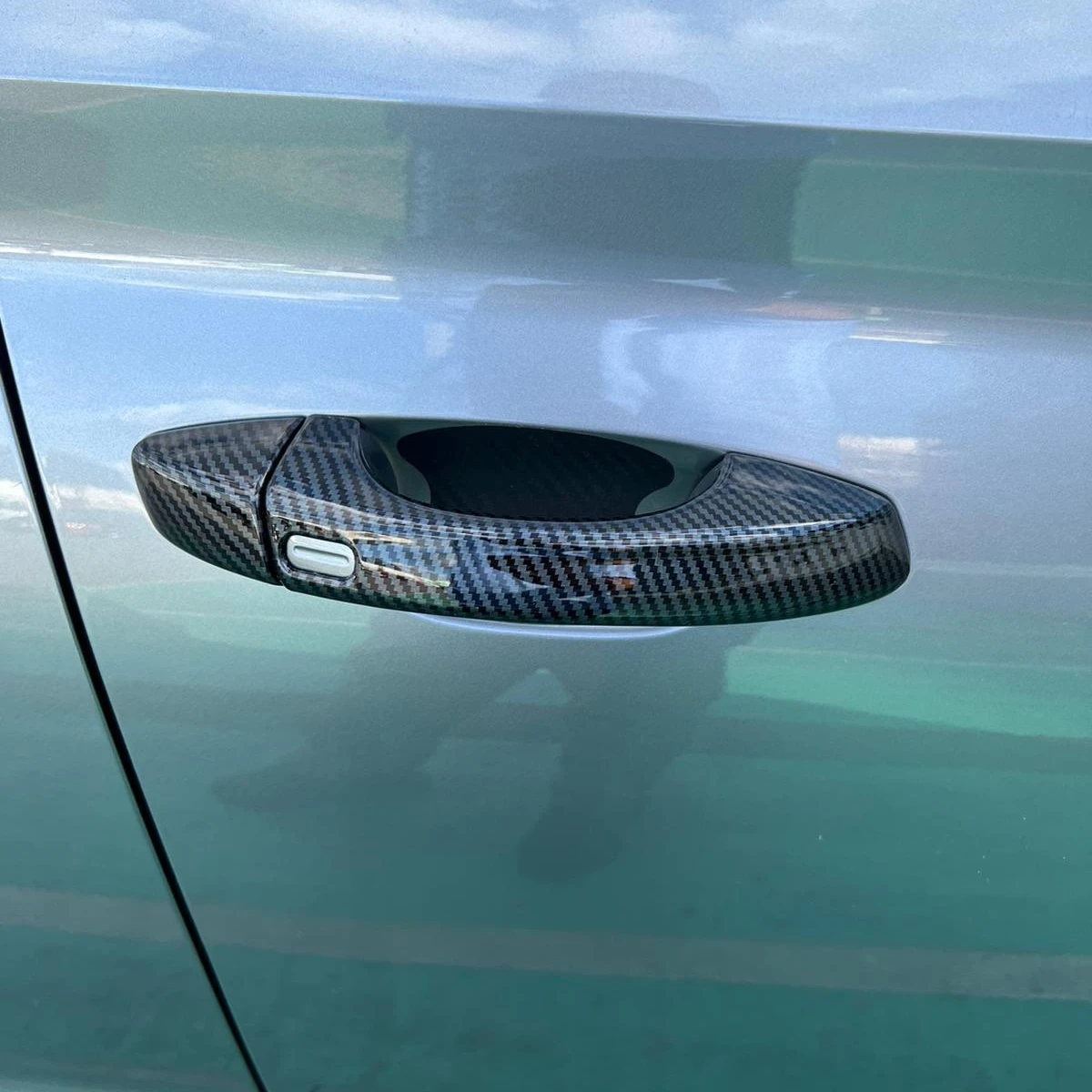 New Carbon Fiber Chrome Car Side Door Handle Cover Trim Sticker For Seat Leon MK3 2013- 2019 Styling Accessories