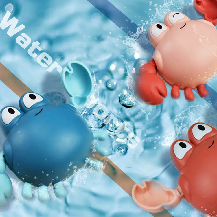 

Baby Summer Bath Water Play Small Crab Toys Cartoon Cute Penguin Duck Bathroom Swimming Wind-up Water Play Clockwork Toys